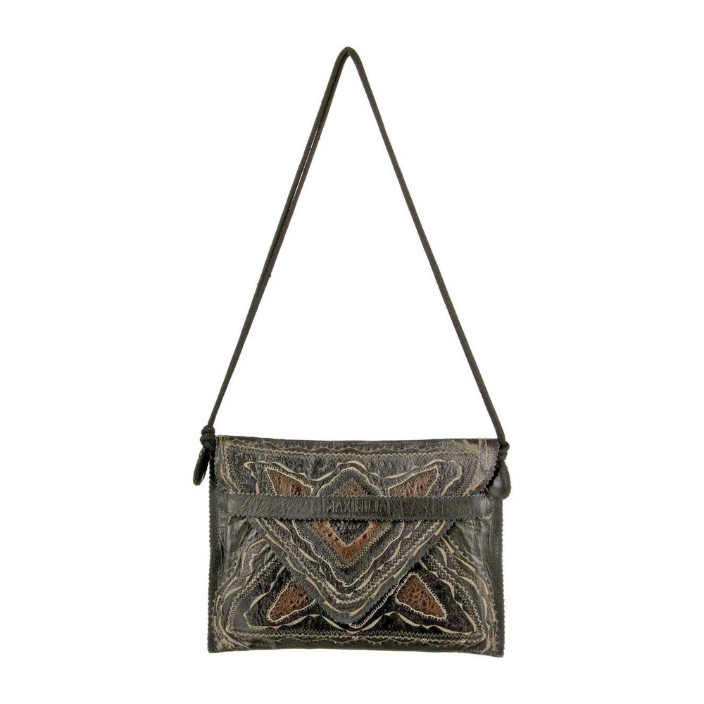 Maximilian Leather Shoulder Bag Brown Luxury Handbag Large Clutch